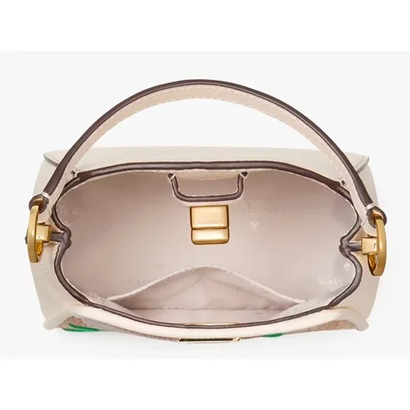 S Kate Spade Phoebe Straw & Leather Mini Top Handle Crossbody Bag KL044 NWT $339 - Picture 5 of 7